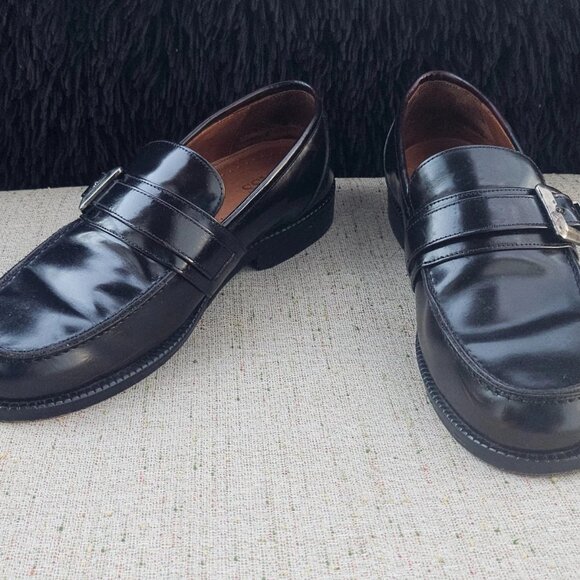 G.H Bass Men Shoes Slip On Side Buckle Black Patent Leather Size 9M main image 8